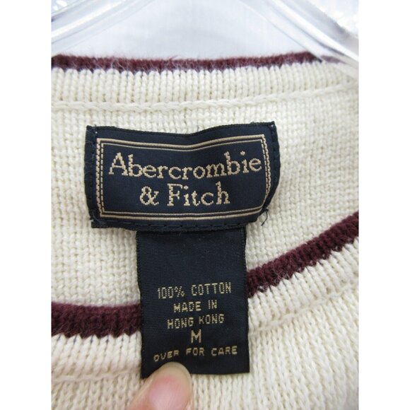 VINTAGE Abercrombie & Fitch Sweater Medium Cropped Pullover Crewneck - Picture 9 of 10